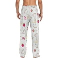 thumbnail image 6 of Men's Pajama Pants with Pockets Sleepwear Lounge Pants Stretch Casual Cute Giraffe and Strawberry, 6 of 6