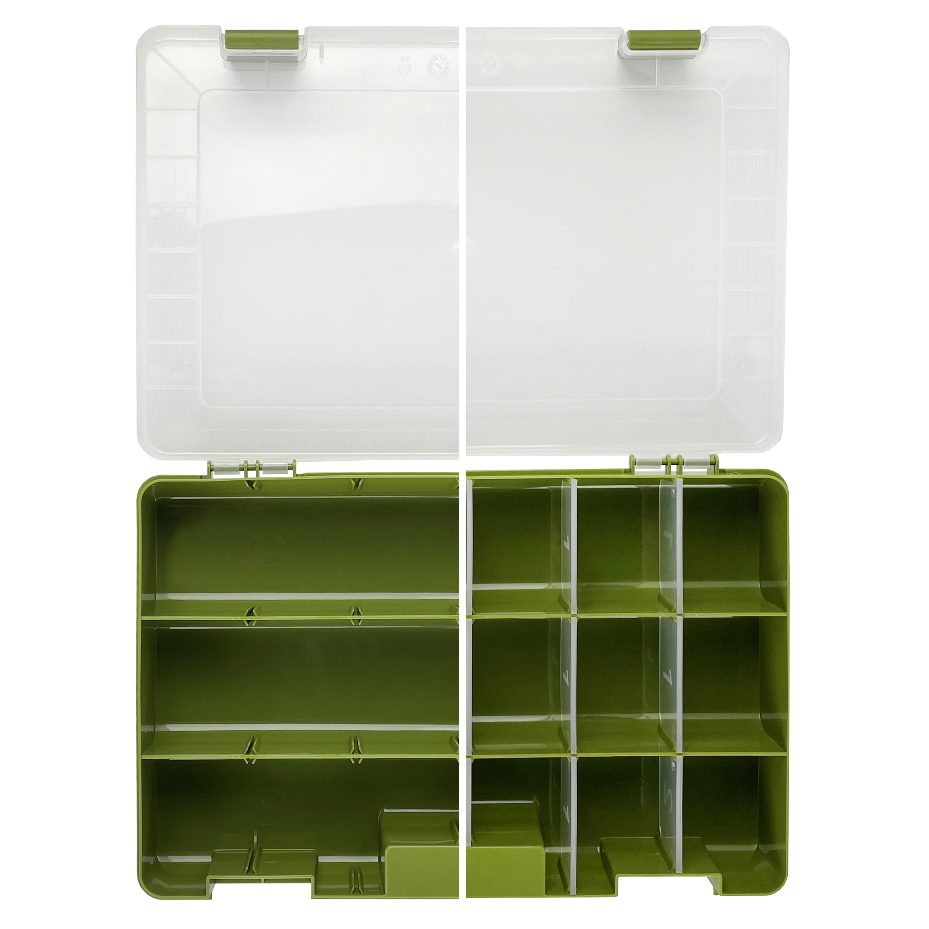 Ozark Trail Medium Plastic Tray Fishing Tackle Box 3600, Green