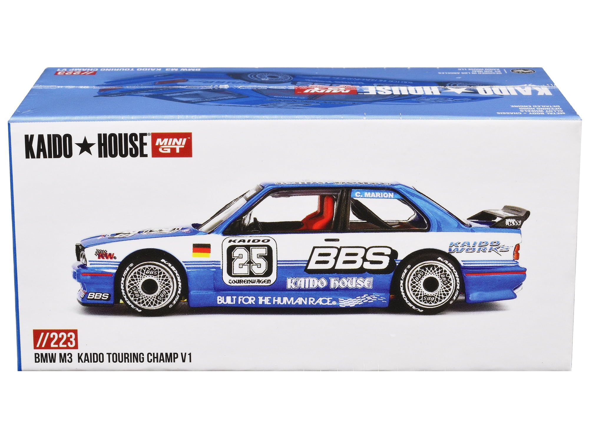 BMW M3 "Kaido Touring Champ V1" #25 Blue with White Stripes (Designed by Jun Imai) "Kaido House" Special 1/64 Diecast Model Car by Mini GT