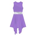 thumbnail image 6 of Haitryli Women Sleeveless Color Block Lyrical Modern Dance Dress Liturgical Praise Tunic Purple XL, 6 of 7