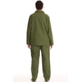 thumbnail image 4 of #FollowMe Mens Plaid Flannel Pajama Set  Stylish & Cozy Winter Sleepwear (Olive Solid, X-Large), 4 of 4