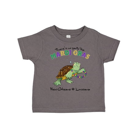 

Inktastic There s No Party Like Mardi Gras-turtle Gift Toddler Boy or Toddler Girl T-Shirt