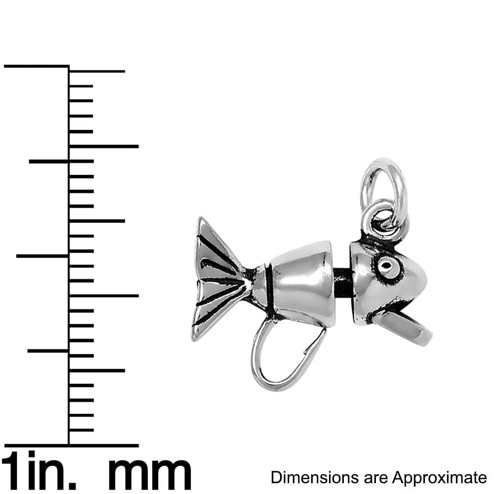 Raposa Elegance Sterling Silver Fishing Lure Charm on a Sterling Silver 20 Cable Chain Necklace