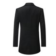 thumbnail image 3 of Men's Mid Long Blazer Trench Coat Lapel Two-button Business Casual Single Breasted Long Sleeve Suit Jacket Coats, 3 of 4