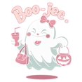 thumbnail image 2 of Women's Halloween T-Shirt with Boo-Jee & Pumpkin Print, 100% Cotton Crew Neck Short Sleeve Cute Casual Tee, 2 of 7