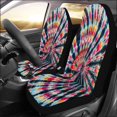 thumbnail image 2 of ABPHQTO Juego de 2 fundas para asientos de coche Color redondo Tie Dye Protector universal para asientos delanteros de coche apto para coche, SUV sedán, camión, 2 of 3