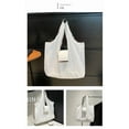thumbnail image 3 of Lunxisen 2 Pcs Keychain Tote Bag, Lightweight, Foldable, Expandable Leather Mini Bags with Key Ring, Portable Handbag for Daily Errands, 3 of 9