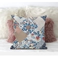 thumbnail image 3 of Blue Peach Floral Suede Throw Pillow, 3 of 3