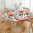 thumbnail image 2 of Water-Resistant Floral Print Tablecloth with Elastic Fit, Durable Polyester Fabric for Round Tables, Fits 44-52 Inch Diameter, 2 of 4