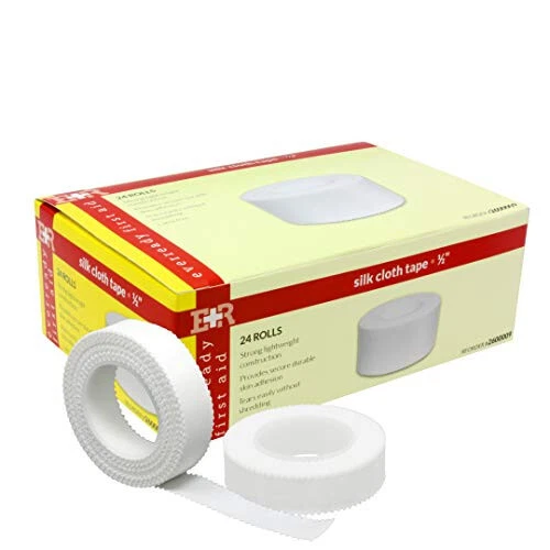 CIRCLE- Ever Ready First Aid Adhesive Silk-Like Cloth Tape 1/2" X 10 Yd - 24 Pack