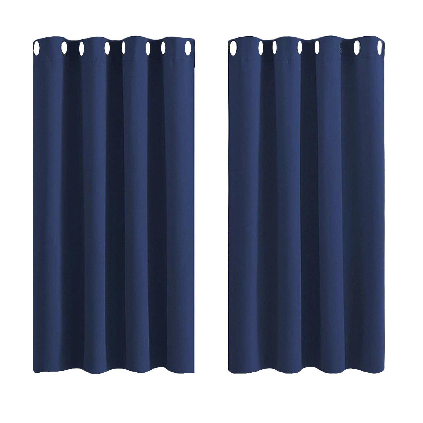 2X Curtains Darkening Thermal Insulated Curtain Panels for Living Room Blue Color Shower Curtain Set Bath Partition Curtain No Drilling Curtain