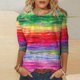 thumbnail image 2 of Gibobby Playera TéRmica Ligera Mujeres Daily Tie Dyed Vintage Print O Neck Tops Manga de cuartos Cuello redondo Camiseta Impreso Flower Loose Side Split Blusa Túnica（Rojo， XL), 2 of 4