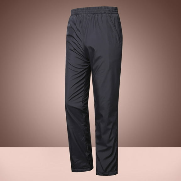 HEATSHAKING 1Pack Thermal Trousers Men Black Polyester Windproof for Middle-aged Men in Winter