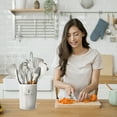 thumbnail image 4 of Silicone Kitchen Utensils Set 11 Piece Wooden Handle Silicone Cooking Tableware Set (Dishwasher Can Be Used for Cleaning) 200 ° F Heat-Resistant Scraper Set, Non Stick Pot, Best Kitchen, 4 of 9