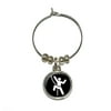 Rock Climbing Repelling Belay Wine Glass Charm