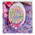 thumbnail image 3 of Ambesonne Purple Shower Curtain, Birthday Cake Presents, 69"Wx84"L, Multicolor, 3 of 3
