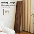 thumbnail image 2 of 4 Panel Pegboard Wood Room Divider, 5.6Ft Pegboard Display Folding Privacy Screens, Peg Board Display Freestanding for Trade Show Craft Show Home Wall Organizer, Retro Brown, 2 of 18