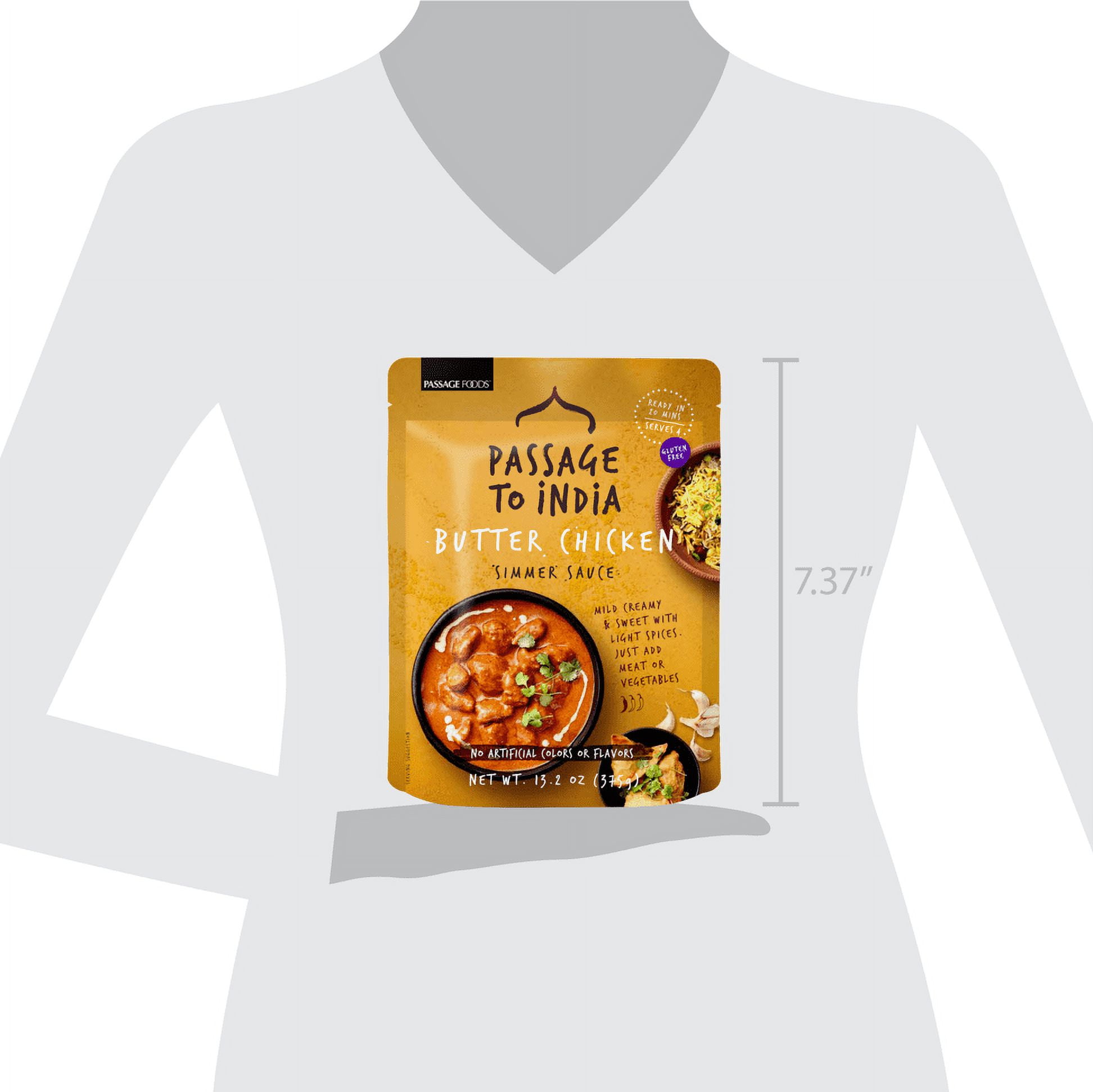 (2 pack) Passage to India Butter Chicken Simmer Sauce - 20 Minute Authentic Indian Curry, 13.2 oz by Passage Foods