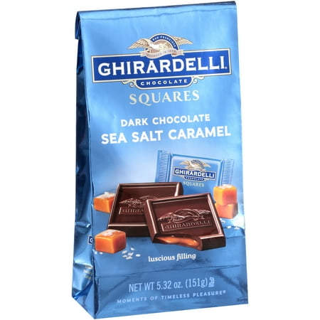 (2 pack) Ghirardelli Dark & Sea Salt Caramel Chocolate Squares, 5.32