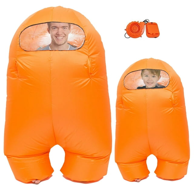 Disfraz inflable de astronauta espacial FANFX, naranja, para niño