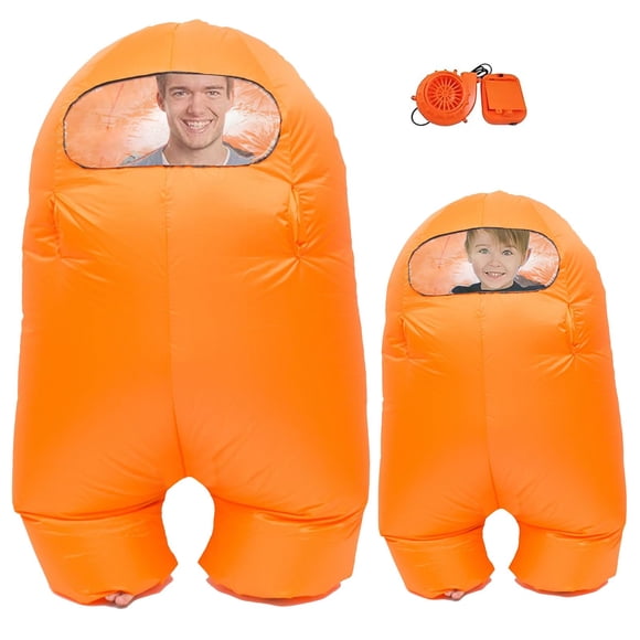 Disfraz inflable de astronauta espacial FANFX, naranja, para niño