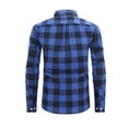 thumbnail image 4 of NominalSnug Mens Button Down Plaid Shirts Long Sleeve Tops Collared Casual Work Blouse Fall Outfits, 4 of 5