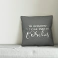 thumbnail image 2 of Creative Products Drink Wine on Porches Grey and White 16x16 Indoor / Outdoor Pillow, 2 of 2