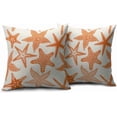 thumbnail image 2 of Orange Starfish Pillow Covers 20x20 Set of 2 Summer Ocean Beach Coastal Outdoor Decorative Throw Pillows Beachy Nautical Pillowcases Linen Cushion Case Decor for Home Sofa Couch Bed, 2 of 6