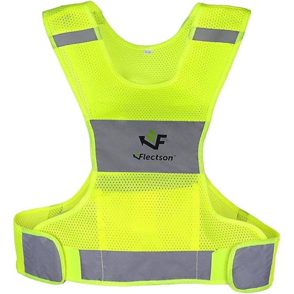 Reflective Running Vest: 360° High Visibility Yellow Safety Vest with Adjustable Side Closure and Inner Pocket