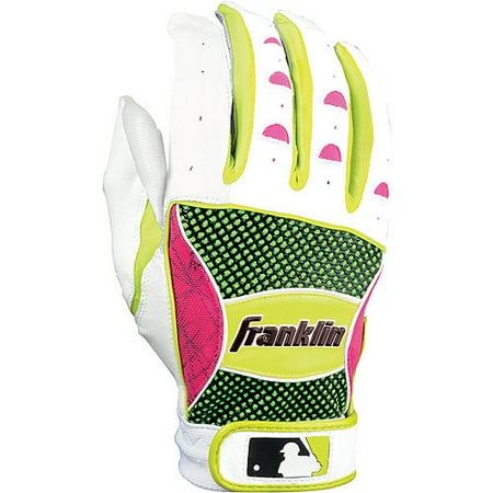 Franklin Sports MLB Youth Shok-Sorb Neo Batting Glove, White and Black