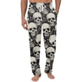 thumbnail image 4 of Domuza Halloween Pajama Pants for Men Casual Elastic Waist Drawstring Horror Novelty Print Home Trousers Relaxed Fit Cute Wide Leg Lounge Sleepwear 2XL, 4 of 5