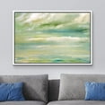 thumbnail image 2 of wall26 Framed Canvas Print Wall Art Teal, Green &amp; White Seascape with Clouds Nature Wilderness Watercolor Modern Art Rustic Scenic Dramatic Multicolor for Living Room, Bedroom, Office - 24"x, 2 of 5