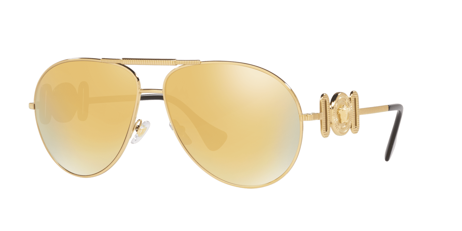 Versace VE 2249 Metal Unisex Aviator Sunglasses Gold 65mm Adult