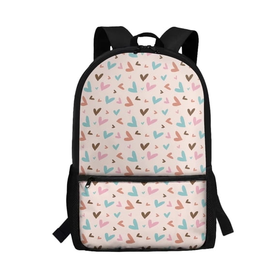 KUIFORTI Backpack for Girls Kids Teens, 17 inch Laptop Bookbag for Business College Travelling, Heart Pattern