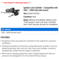 thumbnail image 2 of Ignition Lock Cylinder - Compatible with 2007 - 2008 Chevy Aveo5, 2 of 2