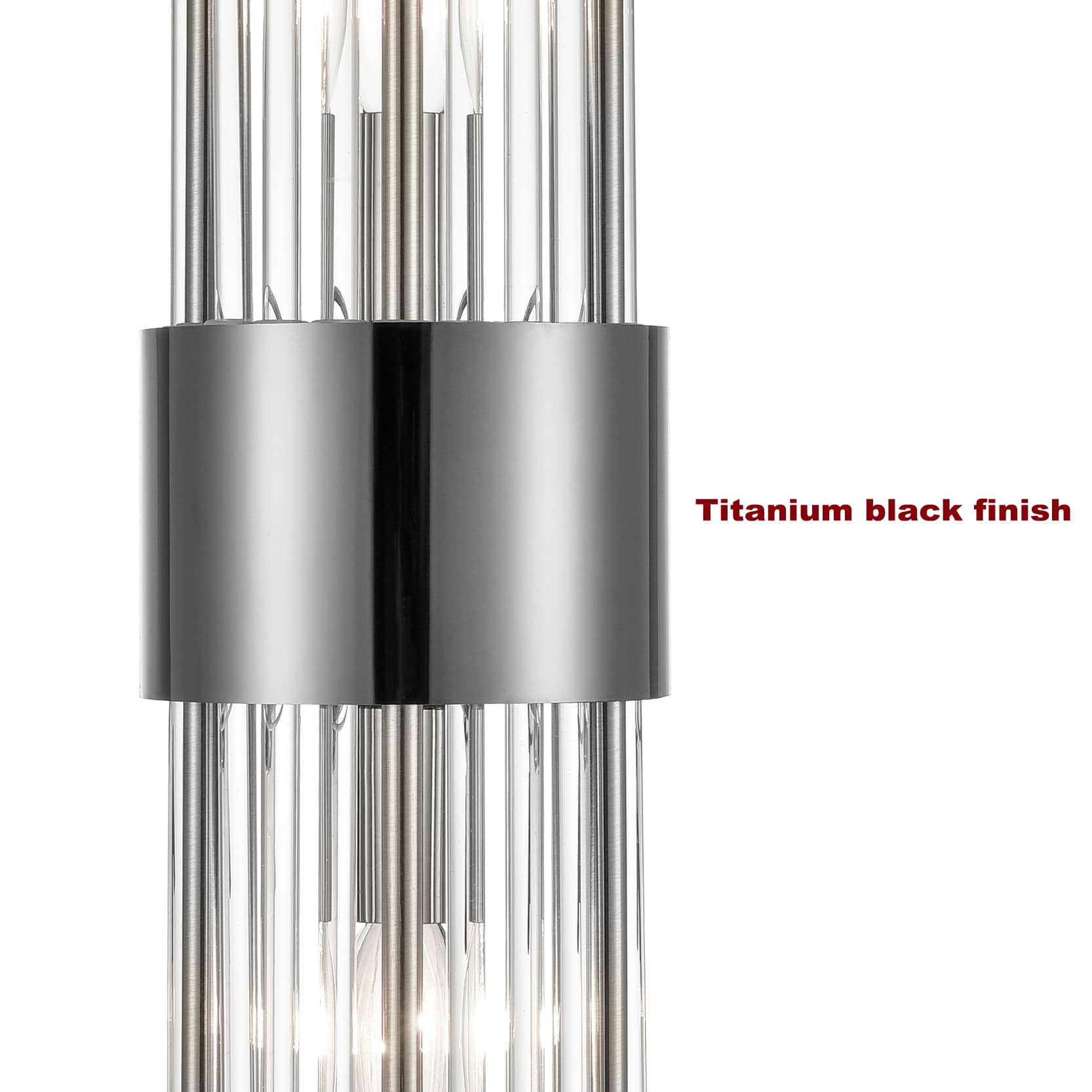 Modern Crystal Wall Sconces Set of 2 Black Wall Light Fixture