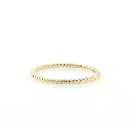 - 14K Yellow Gold Thin Twisted Eternity Band Ring