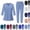 Light Blue, variant on Scrubs for Women V Neck Solid Color 3/4 Sleeve Medical Nursing Scrub Set with Pocket Stretchy Workwear Uniform, #02 Mint Green, L