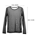 thumbnail image 3 of Himition Mesh Sheer Top Women Neck Top Long Sleeve Mesh Shirt See Through Shirt Party Solid Lady Blouse Size S, 3 of 6
