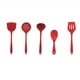thumbnail image 1 of Juego de utensilios de cocina de silicona antiadherente Bewildely 5 piezas color rojo, 1 of 6