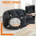 thumbnail image 4 of 59''W Chenille Loveseat Sofa Small Couch Oversized Bean Bag Chair, Modern Lounge Loveseat Sofa with 2 Pillows,Bean Bag Couch Floor Lazy Sofa for Living Room Bedroom Apartment (Black), 4 of 7