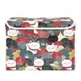 thumbnail image 7 of Yayeee Collapsible Cube Storage Bin with Lid Fabric Closet Decorative Basket with Handles, Black Lucky Cat, 7 of 7