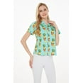 thumbnail image 5 of Women's Hawaiian Lady Aloha Shirt in Pineapple with Glasses in Turquoise XL, 5 of 5
