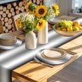 thumbnail image 4 of Ombre Black White Round 15 Inch Placemats Set of 8, Simple Abstract Striped Farmhouse HeatResistant Non Slip Place Mats for Dining Table, Wipeable Braided Kitchen Table Mats for Housewarming, 4 of 9