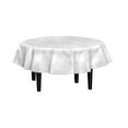 thumbnail image 2 of Exquisite 70-inch Round White Waterproof Flannel Tablecloth, 2 of 8