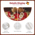 thumbnail image 4 of Daiia White And Red Daisy Cow Drawing Merry Christmas Tree Skirt , Xmas Large Lace-up Tree Skirt, Santa Snowflakes Rustic Home Decorations New Year Party Farmhouse Decor-48", 4 of 7