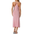 thumbnail image 3 of INSPIRE CHIC Women's Valentines Day Pajama Dress Slip Round Neck Cross Back Camisole Long Nightgowns S Pink, 3 of 6