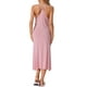 thumbnail image 3 of Vestido de pijama para mujer Inspire Chic con tirantes de espagueti, escote redondo, espalda cruzada, camisón largo, color rosa, 3 of 6