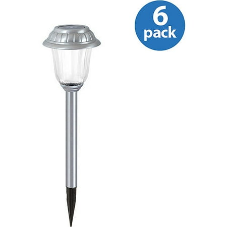2x Brighter Stainless Steel Metal Outdoor Pathway Lights, Set of 6