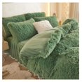 thumbnail image 3 of TiaGOC Fluffy Sage Green Comforter Cover Set Queen，Faux Fur Green Bedding 3 Pieces(1 Plush Queen Duvet Cover +2 Faux Fur Pillowcases) Girls Bed Set (Sage Green, Queen), 3 of 9